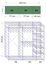 Наполнение для шкафа-купе длинной 2,03 м глубиной 40 см и высотой 2,12 м